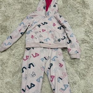 Fila Multicolor Logo Hoodie and Sweatpants Set